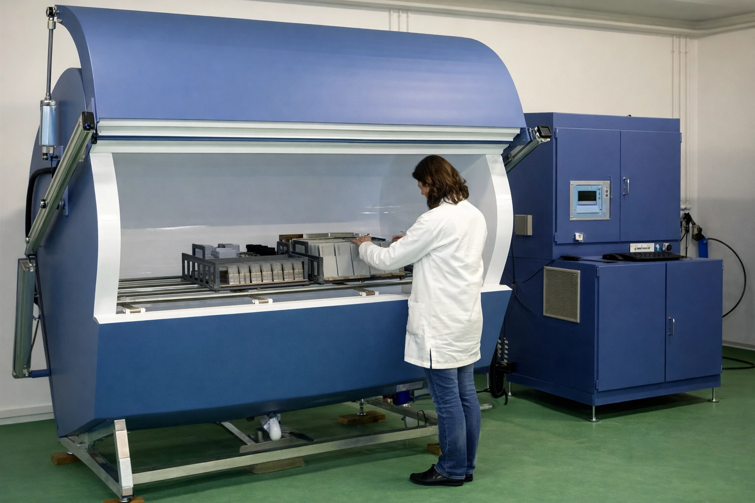 Brest-enceinte-climatique Climatic corrosion chamber with automotive parts - accelerated testing